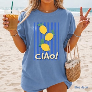 Comfort Colors® Ciao Lemon Graphic Tee, Italian Summer Citrus Shirt, Amalfi Coast Vacation T-Shirt image 7