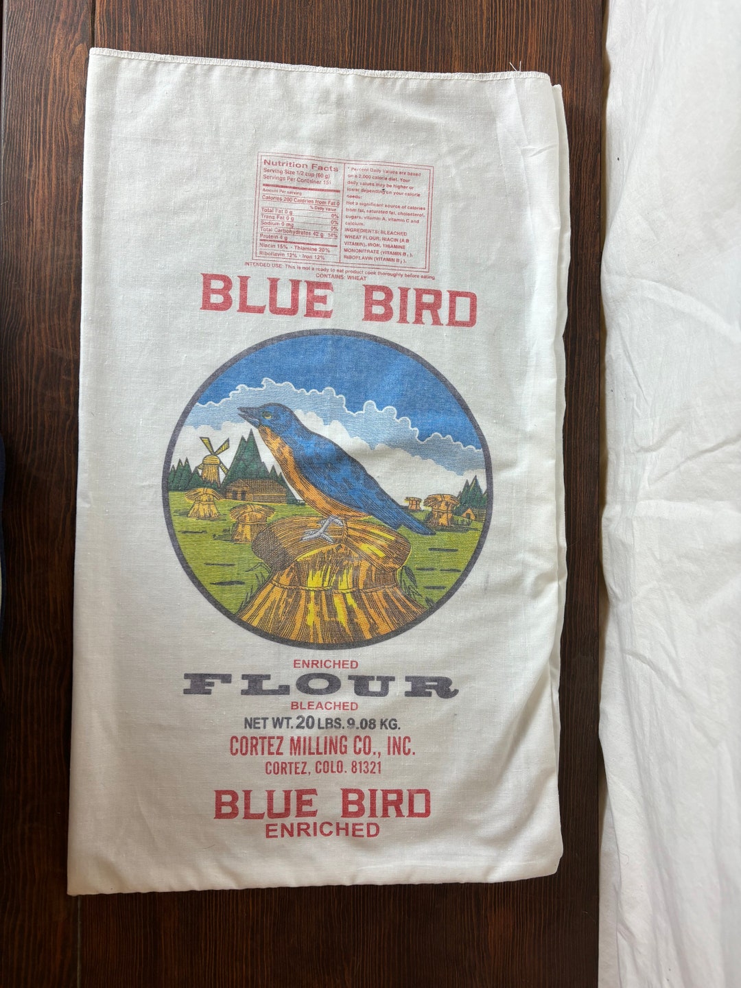 4 Blue Bird Flour Sacks Etsy