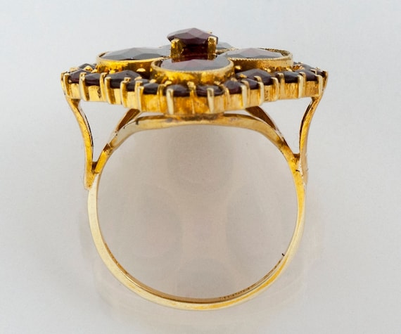 Antique Ring - Antique 14k Yellow Gold Garnet Sta… - image 4