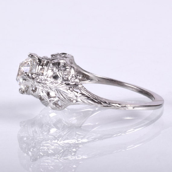 Antique Engagement Ring - Antique Platinum 1.01ct… - image 2