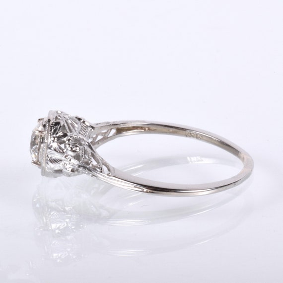 Antique Engagement Ring - Antique 18k White Gold … - image 2