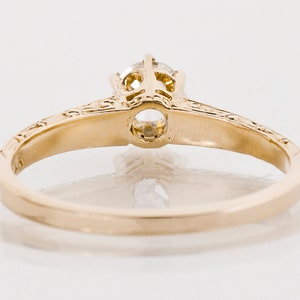 Antique Engagement Ring Antique 1910's 14k Yellow Gold Diamond Solitaire Engagement Ring image 3