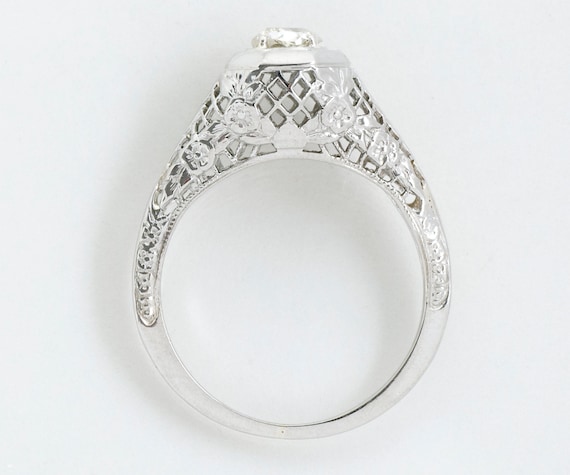 Antique Engagement Ring - Antique Edwardian 18k W… - image 4