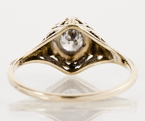 Antique Engagement Ring - Antique 14k Yellow & Wh… - image 3