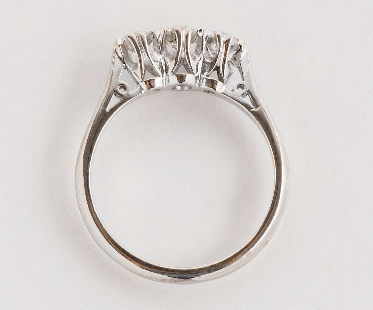 Vintage Engagement Ring Vintage 1940's 18k White Gold | Etsy