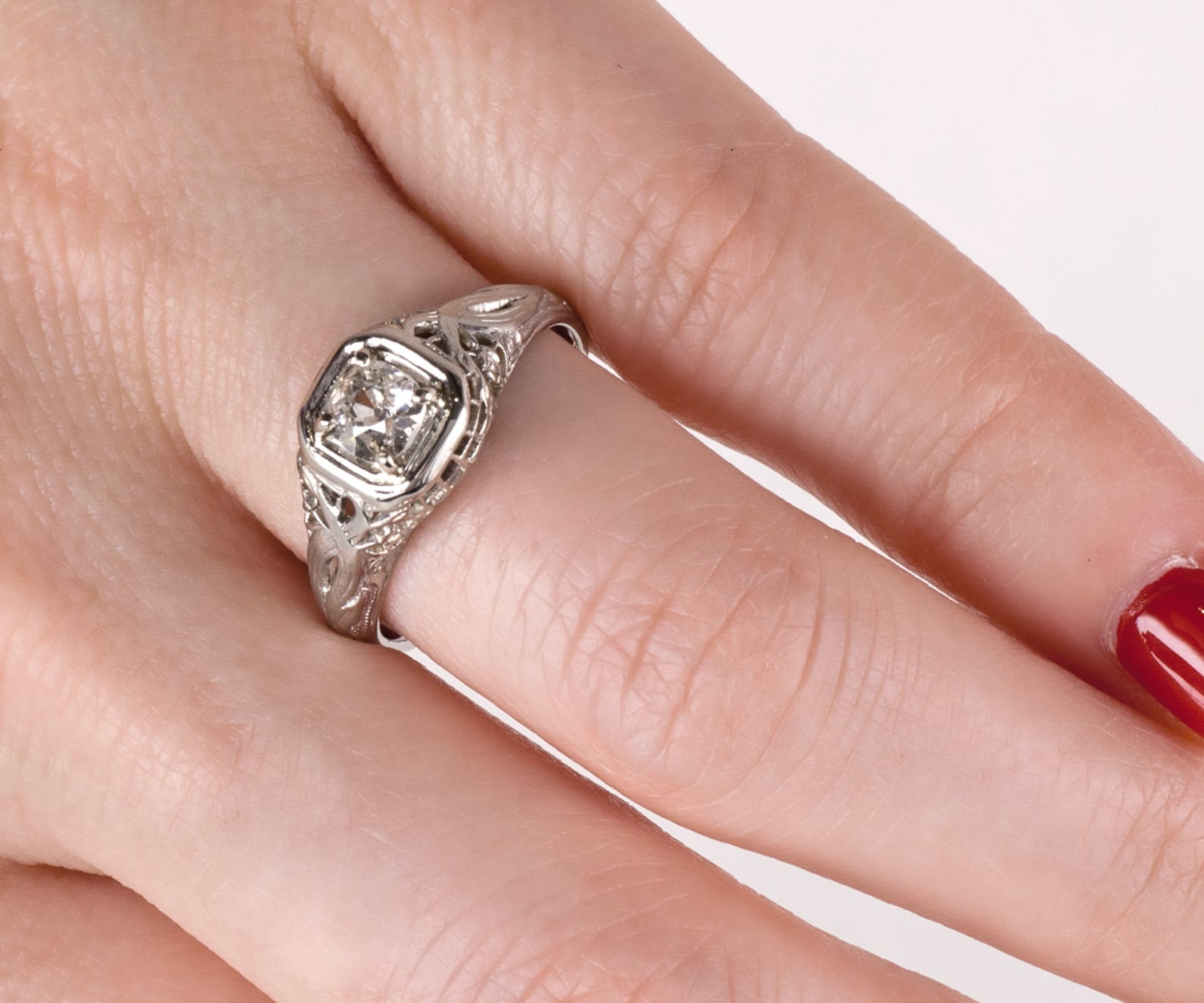 Antique Engagement Ring Art Nouveau Engagement Ring Etsy