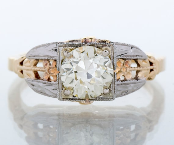 Antique Engagement Ring - Antique Art Deco Two-To… - image 1