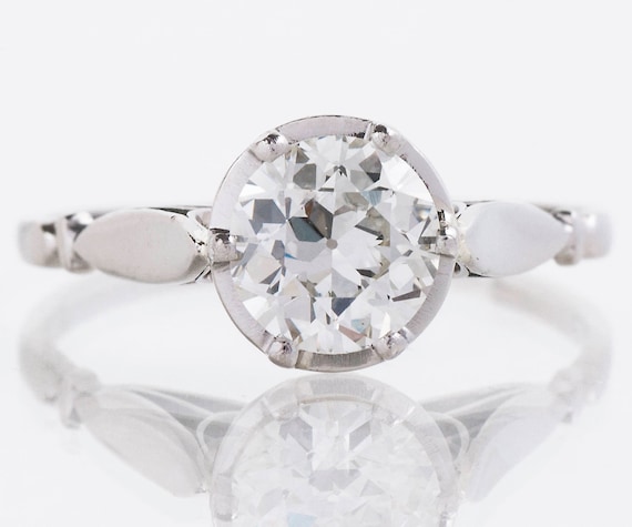 Antique Engagement Ring - Antique 1910's 18k Whit… - image 1