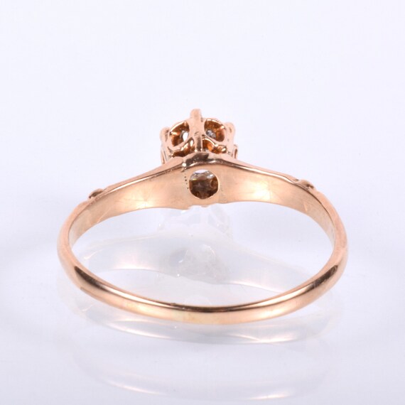 Antique Engagement Ring - Antique 10k Rose Gold Diamond Engagement Ring View 3