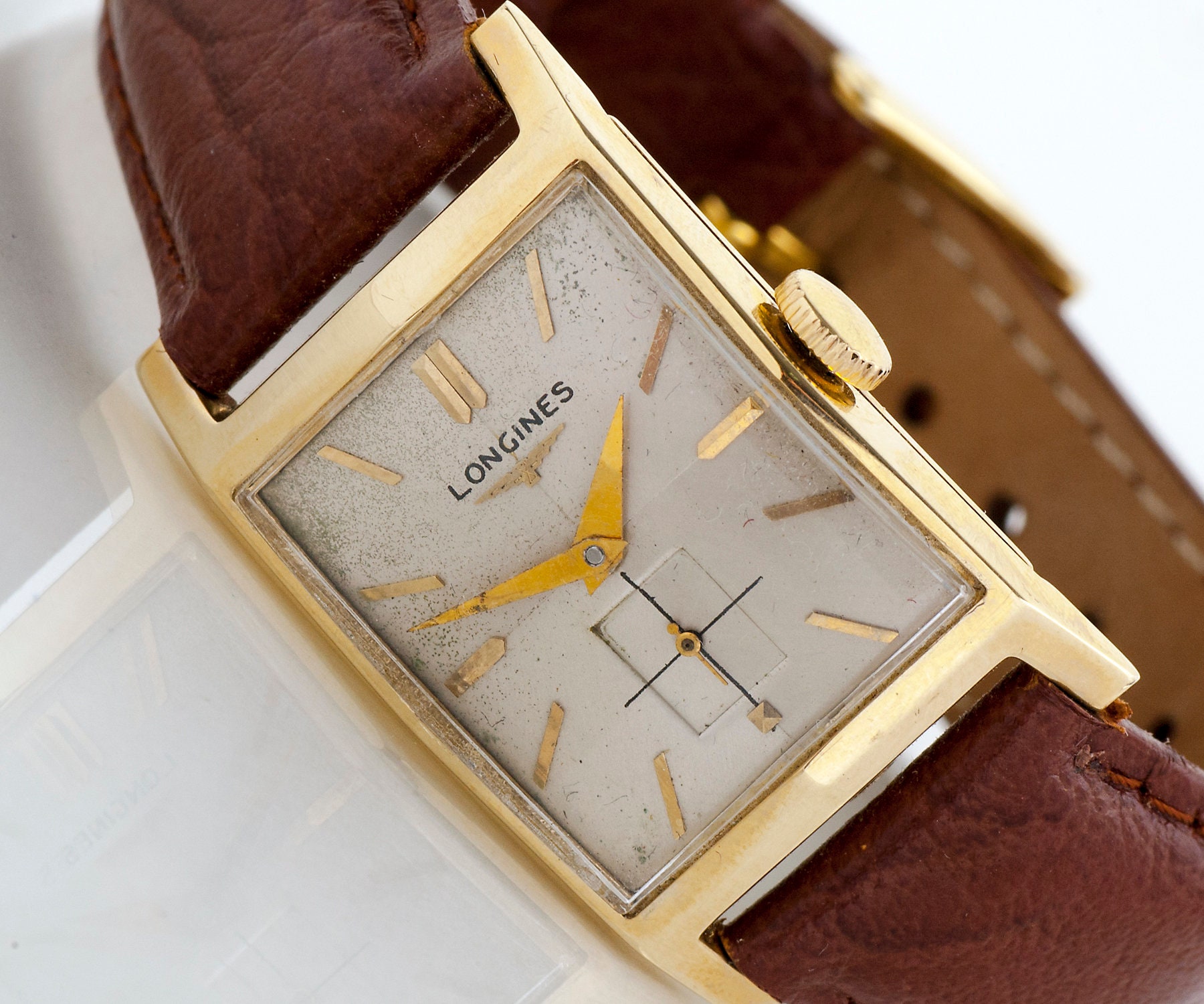 Vintage Longines 1940s Men\'s Wristwatch Rare 1940 Longines Rare Dial Military 30mm WWII Era Watch  main image 3