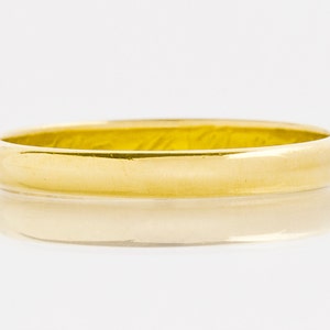 Antique Wedding Band - Antique 22K Yellow Gold Engraved &quot;1913&quot; Wedding Band