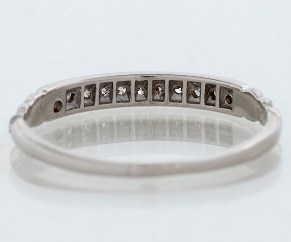 Antique Wedding Band - Antique Platinum Diamond W… - image 3