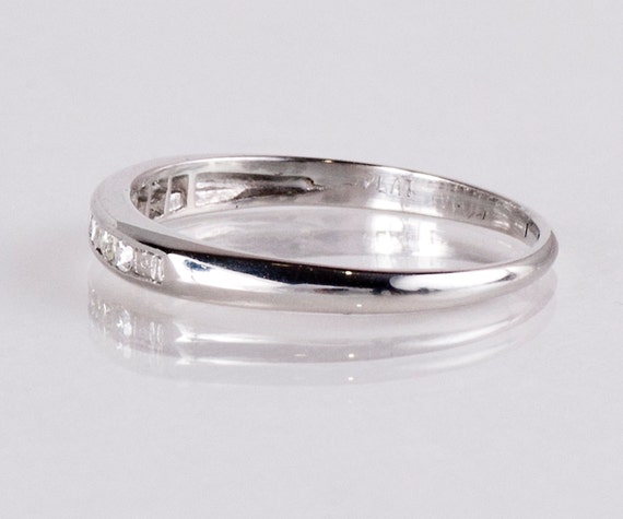Antique Wedding Band - Antique Platinum Diamond Wedding Band View 2