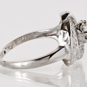 Antique Engagement Ring Vintage Diamond Engagement Ring 14K White Gold ...