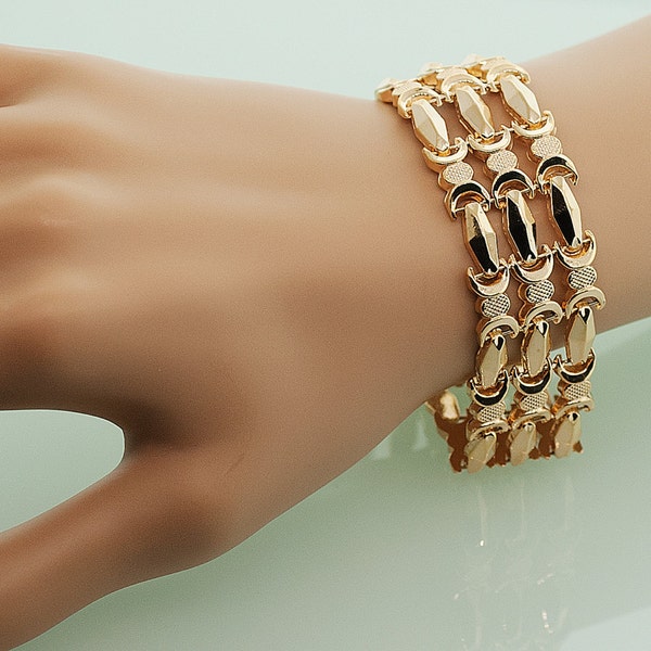 Antique Bracelet - Antique 18k Rose Gold Gold Link Bracelet