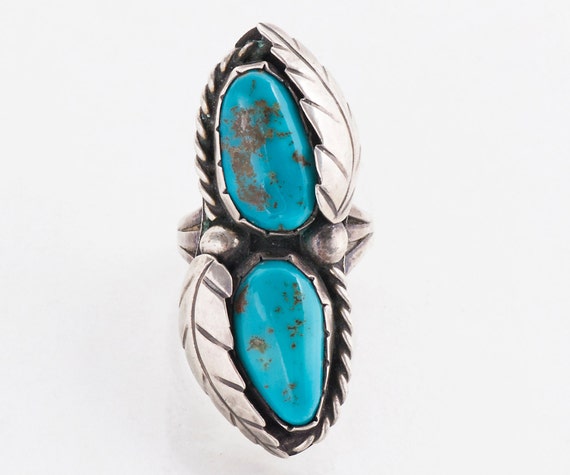 Turquoise Ring - Vintage Native American Sterling Silver and