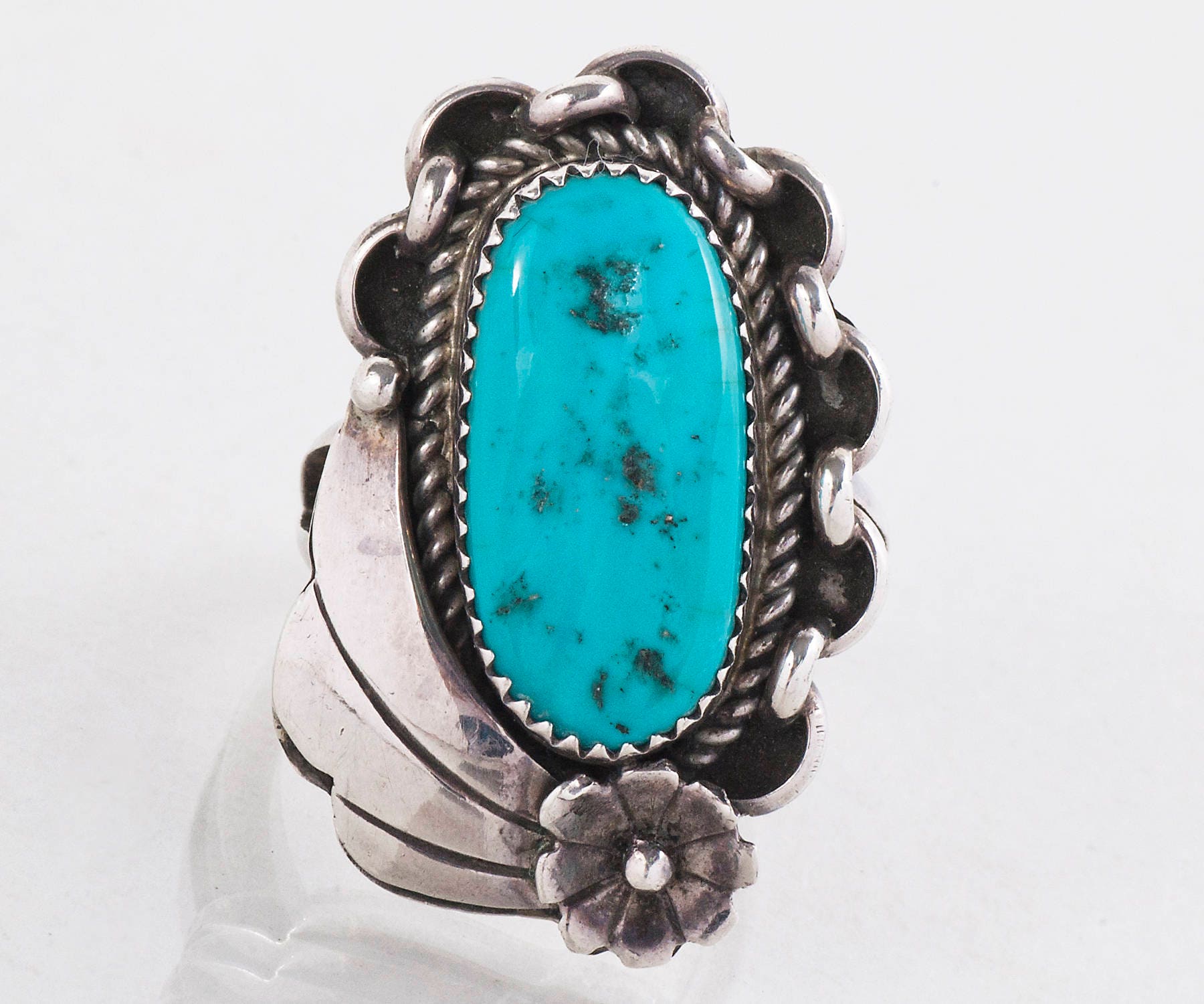 Vintage silver turquoise ring discount