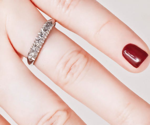 Vintage Wedding Band - Vintage Platinum Engraved 