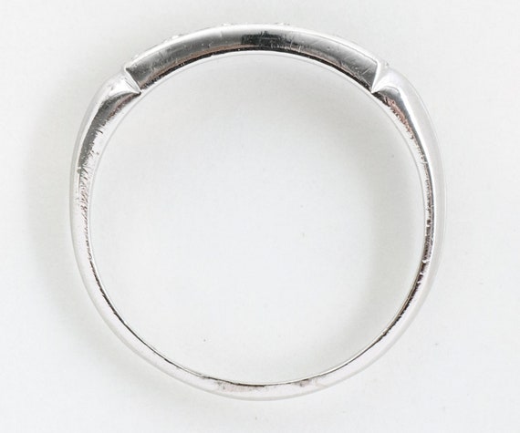 Antique Wedding Band - Antique Platinum Diamond Wedding Band View 4