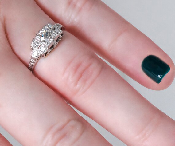 Vintage platinum engagement ring discount