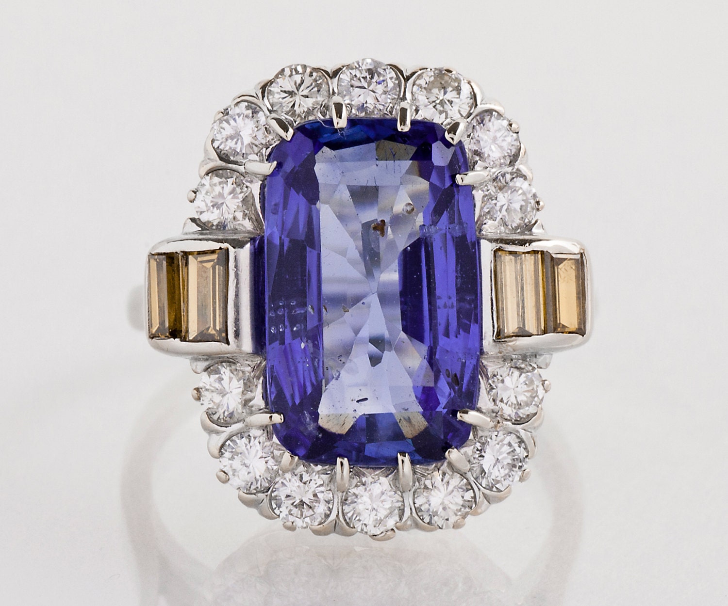 Antique Engagement Ring Vintage Sapphire and Natural Yellow | Etsy