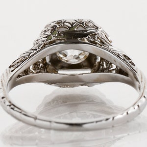 Antique Engagement Ring Antique 18k White Gold Filigree Diamond Engagement Ring image 3