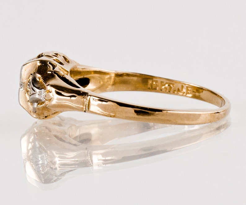 Vintage Engagement Ring Vintage 1940s 10k Two-Tone Diamond Engagement Ring image 2