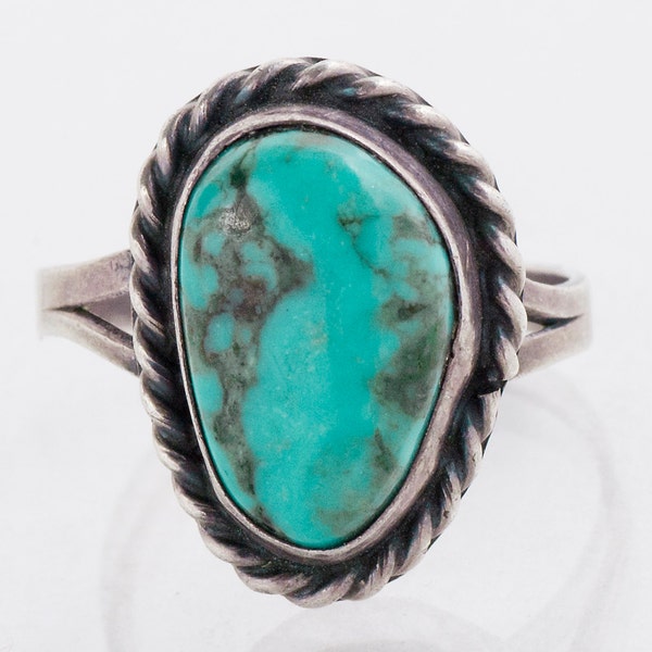 Vintage Turquoise Ring - Vintage Sterling Silver Turquoise Ring
