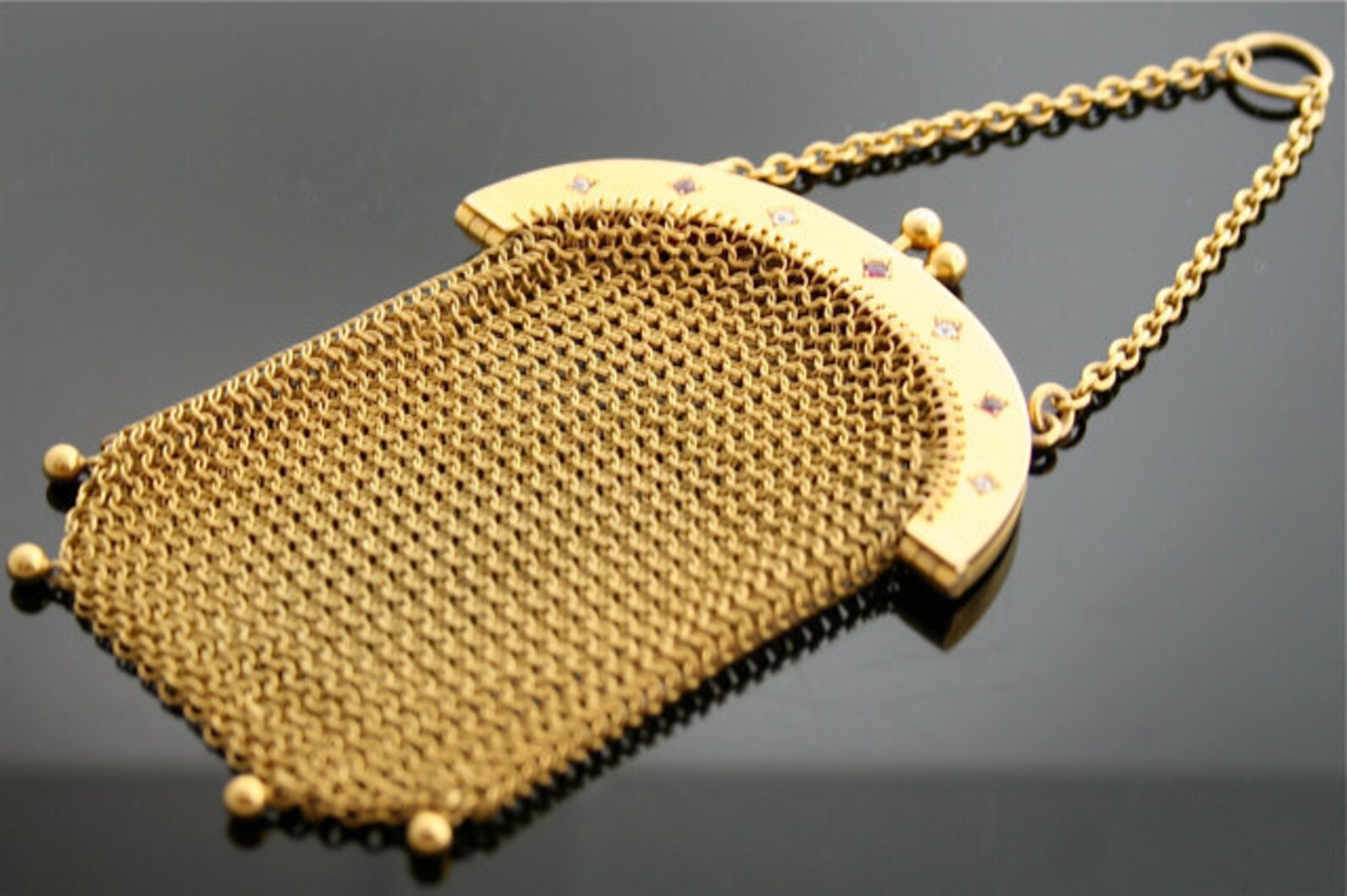 Antique Mesh Purse Gold Purse With Rubies and Diamonds Etsy