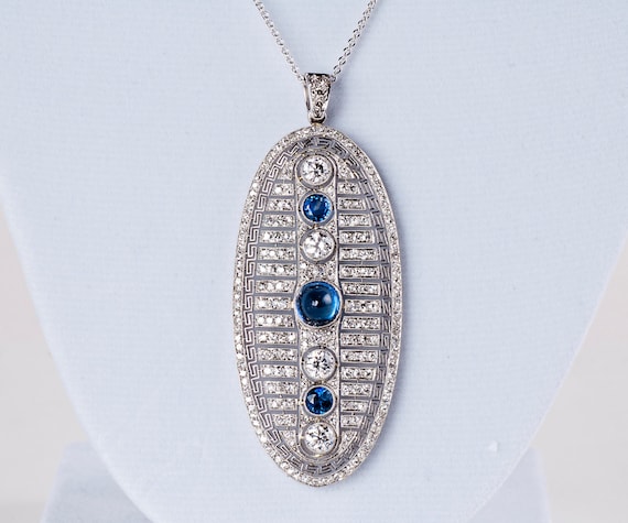 Antique 5ct Diamond Necklace - Custom Conversion … - image 1