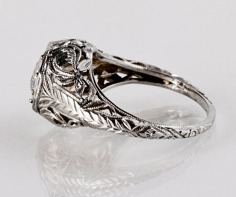 Antique Engagement Ring Antique Edwardian 18k White Gold Diamond Engagement Ring image 2