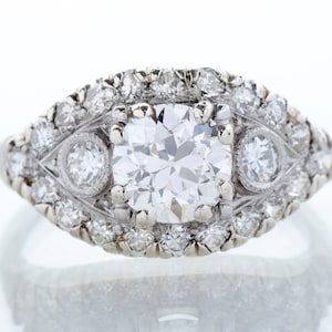 Antique Engagement Ring - Antique Art Deco Platinum 1.66ctw Diamond Engagement Ring