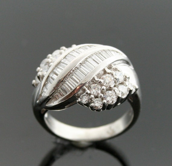 Vintage Ring - Platinum Diamond Ring - image 4