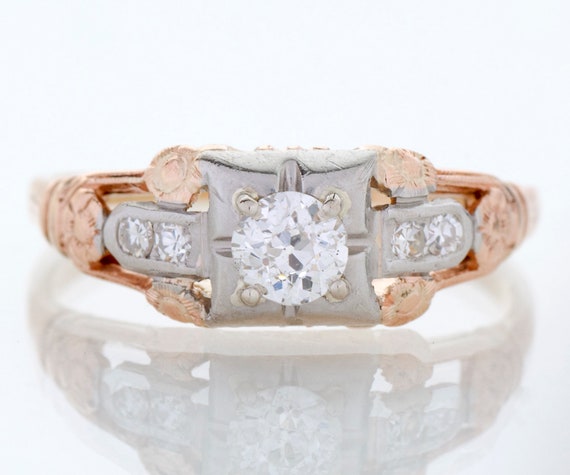 Antique Engagement Ring - Antique 1930's 14k Two-… - image 1