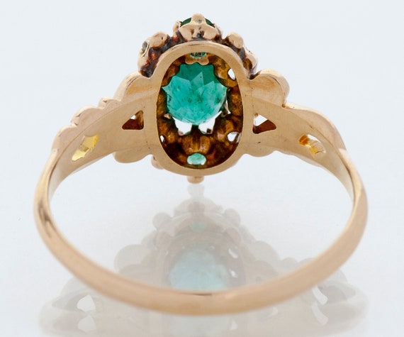 Antique Ring - Antique Victorian 14k Rose Gold Em… - image 3
