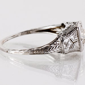 Antique Engagement Ring Antique Victorian 18k White Gold Diamond Engagement Ring image 2