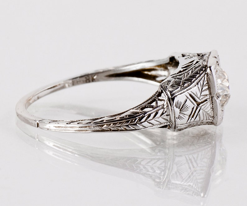 Antique Engagement Ring Antique Victorian 18k White Gold Diamond Engagement Ring image 2