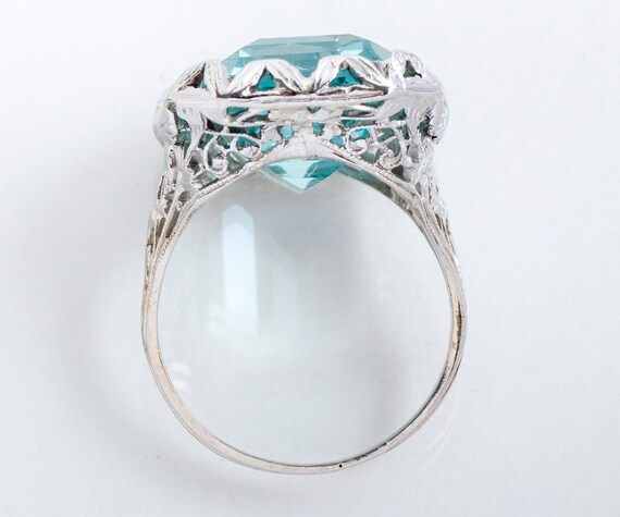 Antique Ring - Antique Arts & Crafts Era 18k Whit… - image 4
