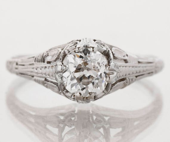 Antique Engagement Ring - Antique Platinum Diamond