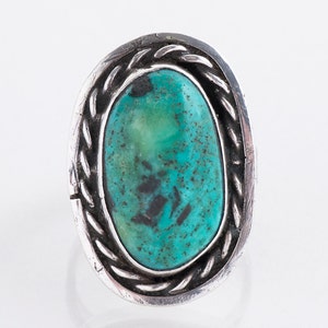 Turquoise Ring - Vintage Navajo Sterling Silver & Turquoise Ring