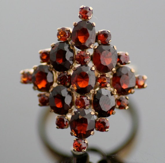 Vintage Ring - Cluster Ring - Vintage 1940s 14K Ye