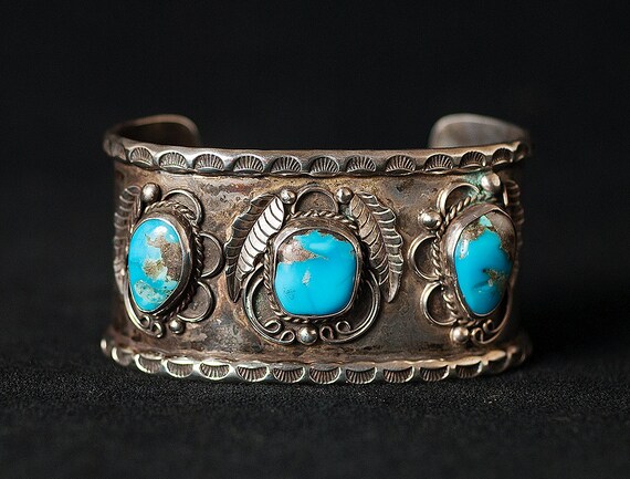Manchette Vintage Navajo – Cuivre Massif, Soleil Et Flèches, Taille 6, Bell Trading