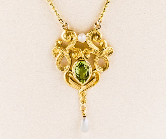 Antique Edwardian Pearl Peridot Pendant – Jems of Remuera