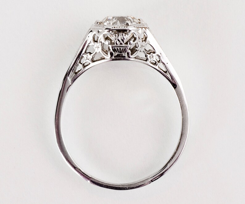Antique Engagement Ring Antique 1910's 18K White Gold Etsy