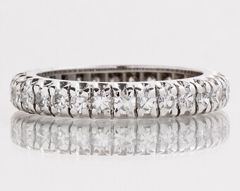 Antique Wedding Band - Antique 1930's Platinum Diamond Eternity Band