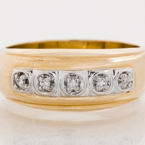 Vintage Diamond Band - Vintage 14k Yellow Gold Diamond Band