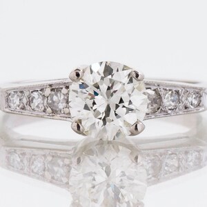 Vintage Engagement Ring - Vintage 1940's 14k White Gold Diamond Engagement Ring