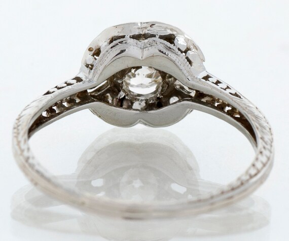 Antique Engagement Ring - Antique 18k White Gold … - image 3