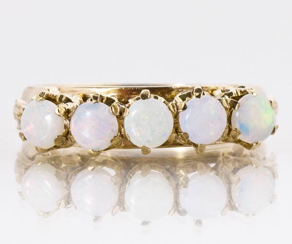 Antique Ring - Antique 14k Yellow Gold Opal Ring