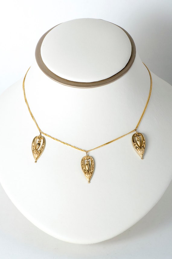 Antique Necklace - Antique 10k Yellow Gold & Gold 